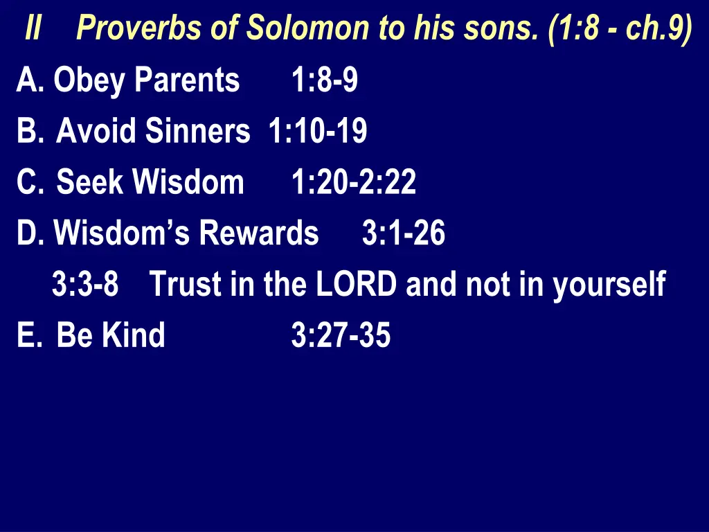 ii proverbs of solomon to his sons