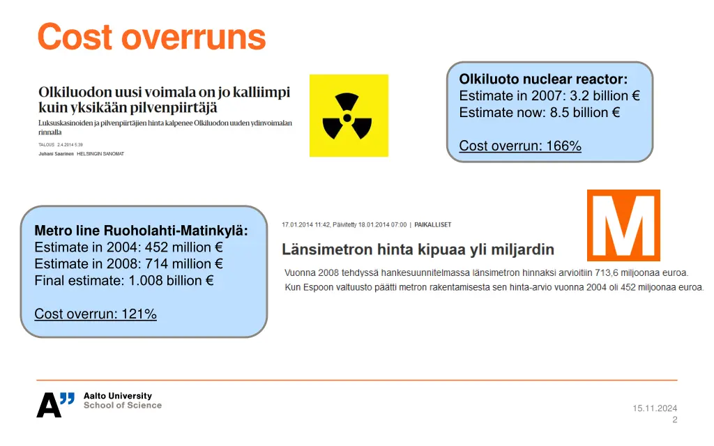 cost overruns