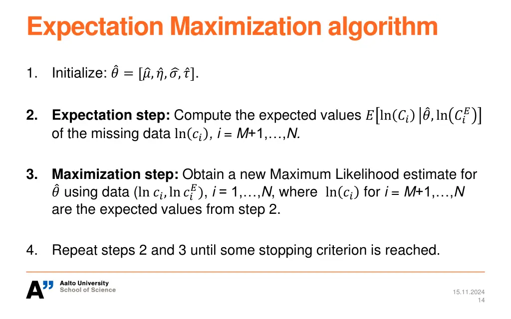 expectation maximization algorithm