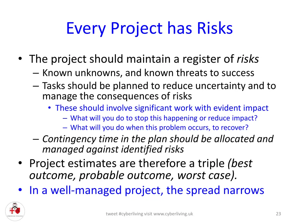 every project has risks