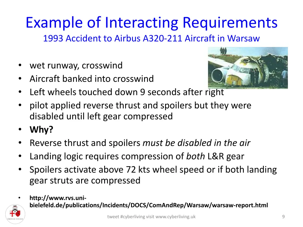 example of interacting requirements 1993 accident