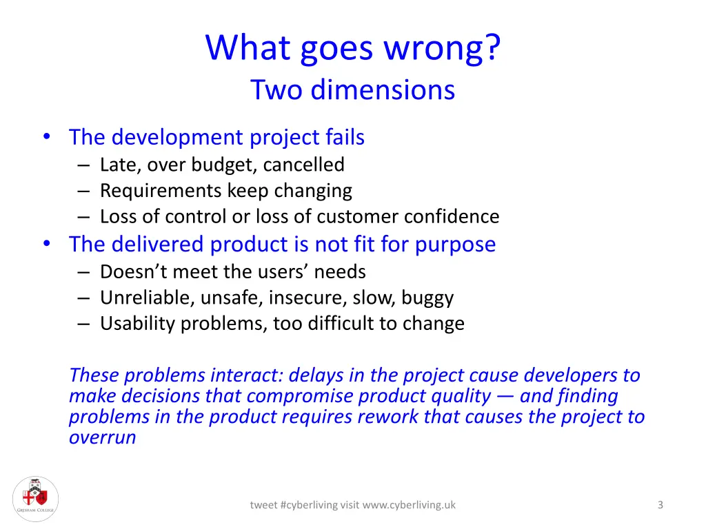 what goes wrong two dimensions