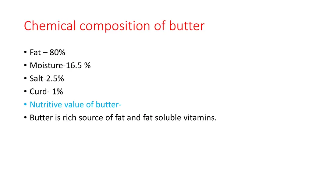 chemical composition of butter