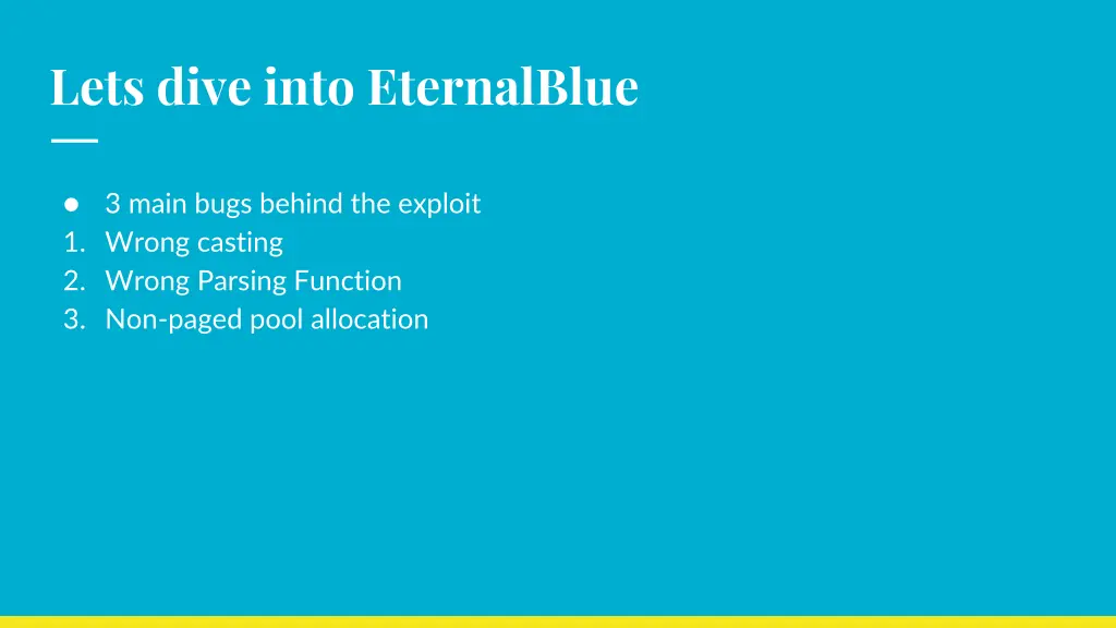 lets dive into eternalblue