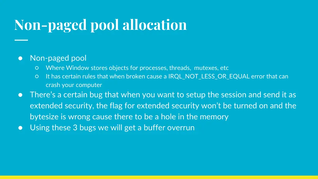 non paged pool allocation