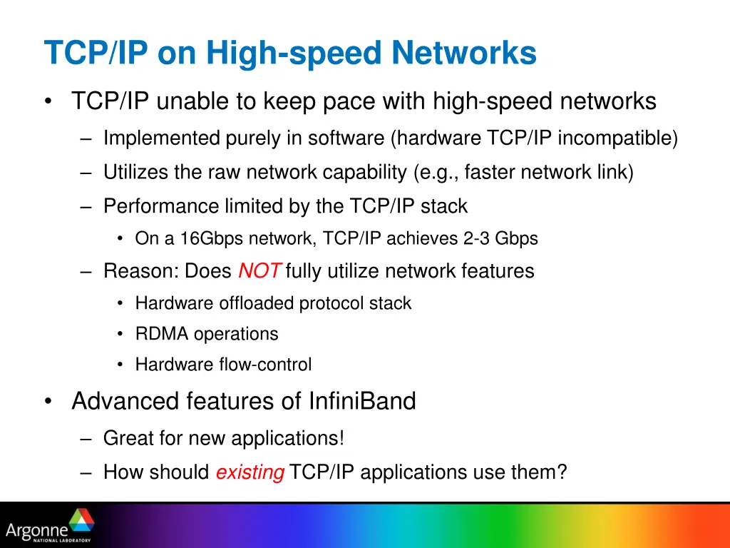 tcp ip on high speed networks