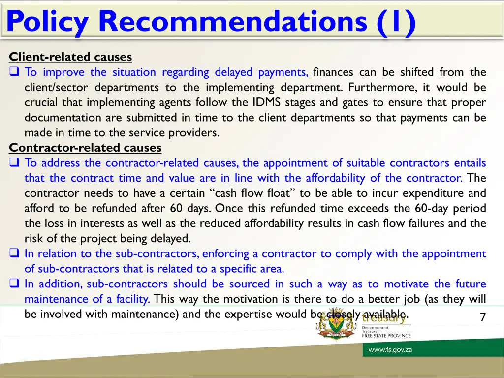 policy recommendations 1