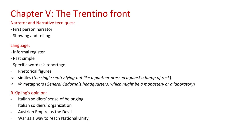 chapter v the trentino front narrator