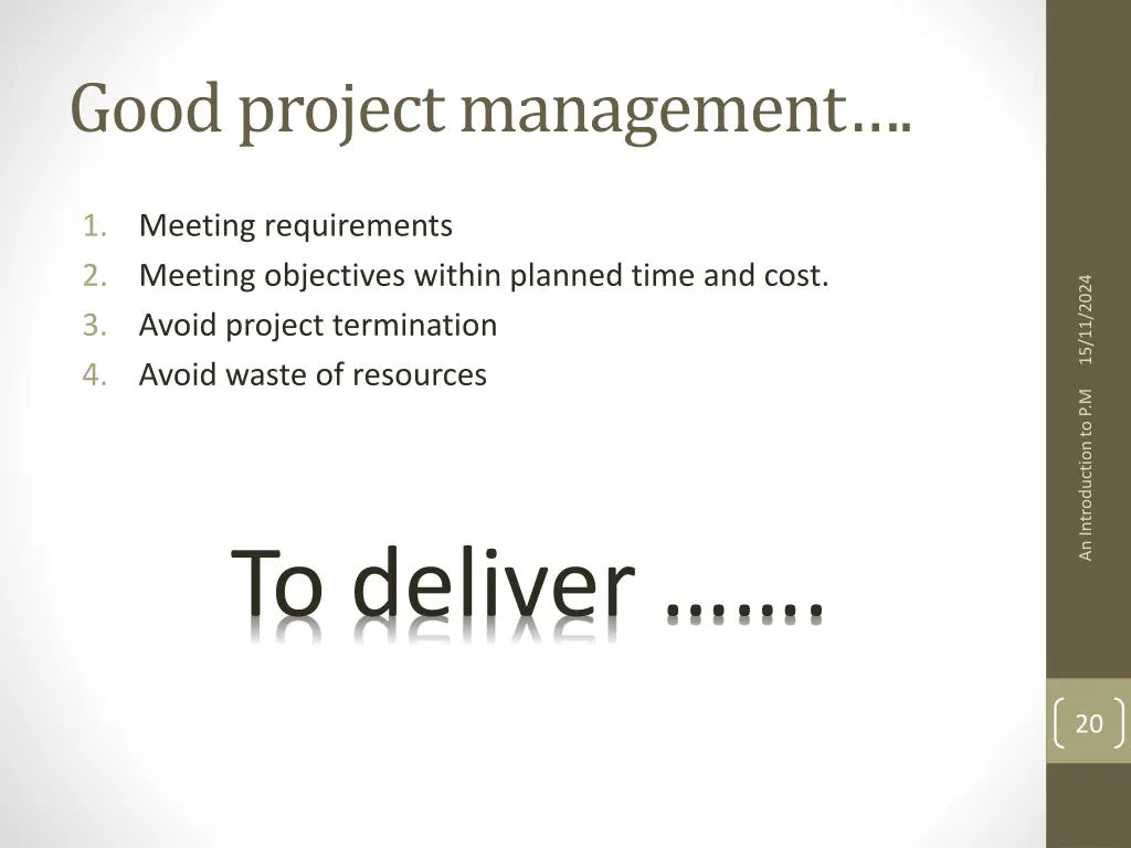 good project management