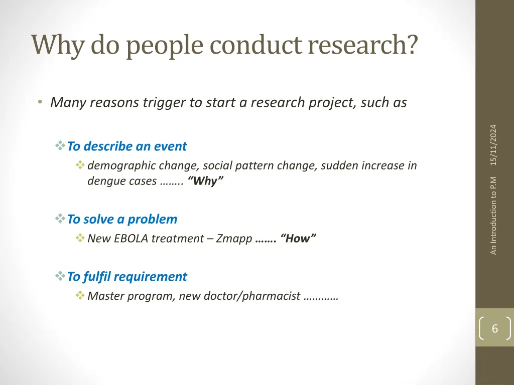 why do people conduct research