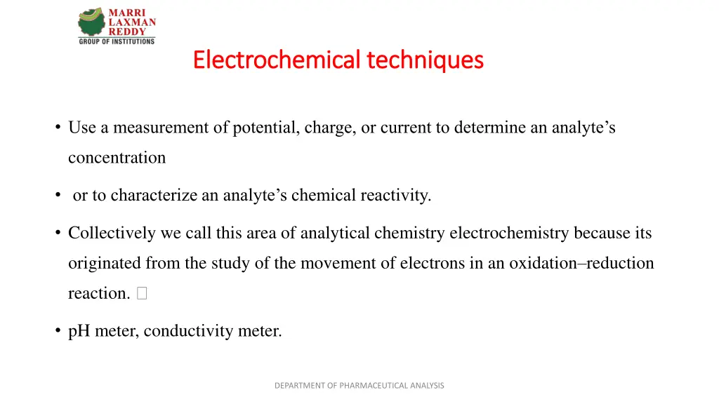 electrochemical techniques electrochemical