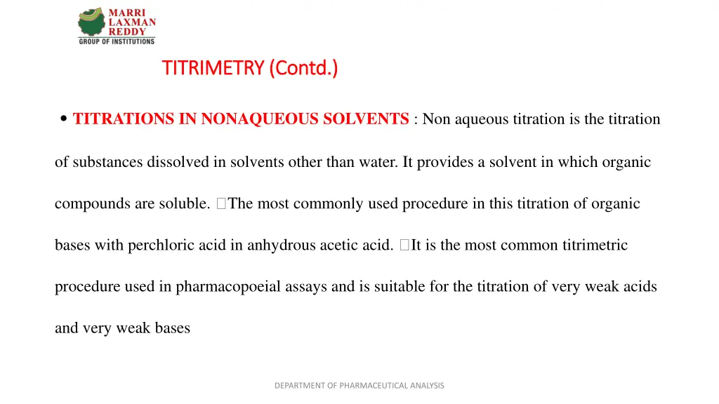 titrimetry contd titrimetry contd 2