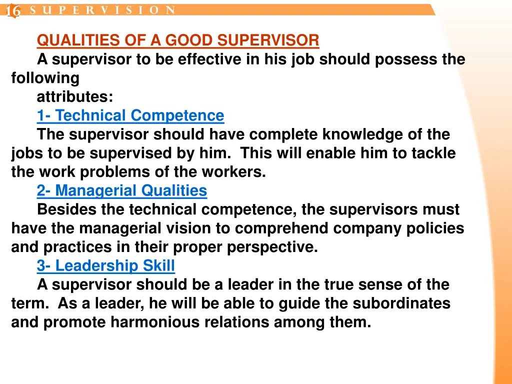 qualities of a good supervisor a supervisor