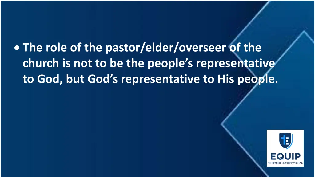 the role of the pastor elder overseer