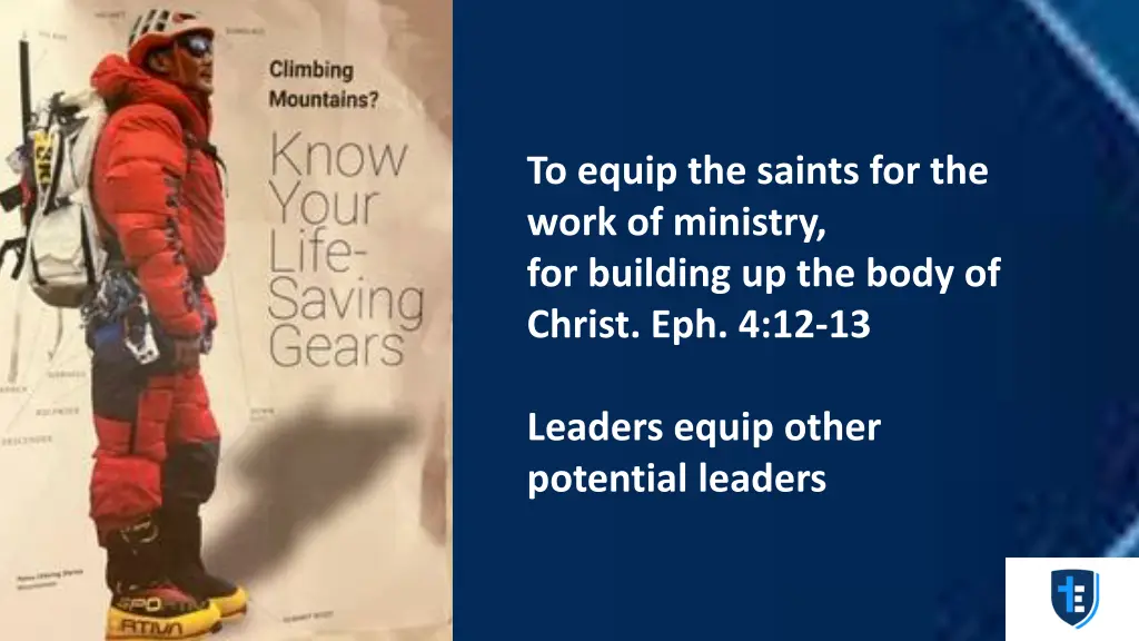 to equip the saints for the work of ministry