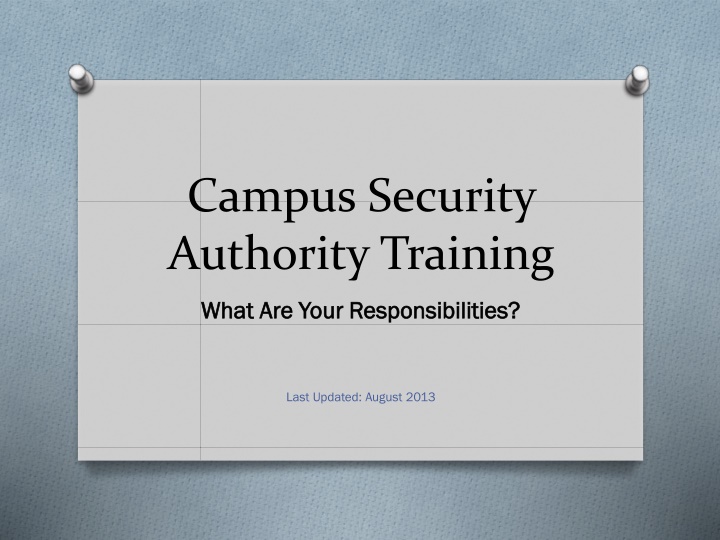 campus security authority training