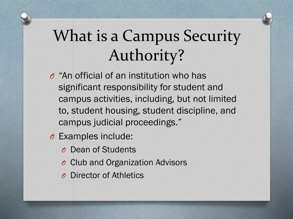 what is a campus security authority