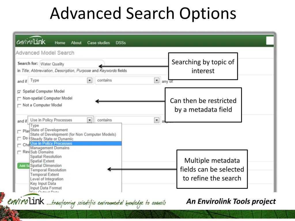 advanced search options