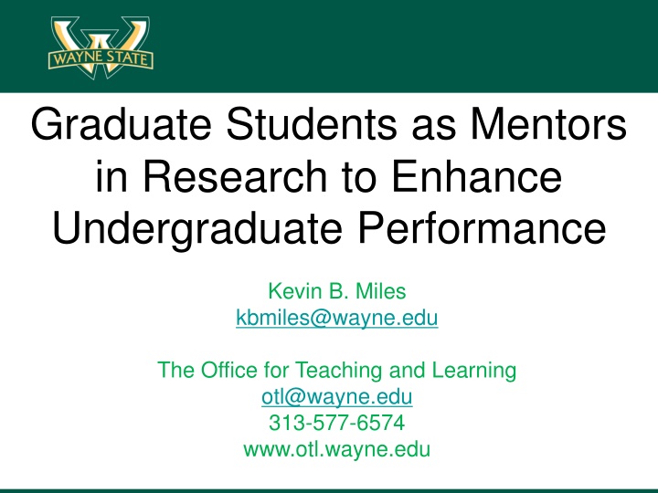 graduate students as mentors in research