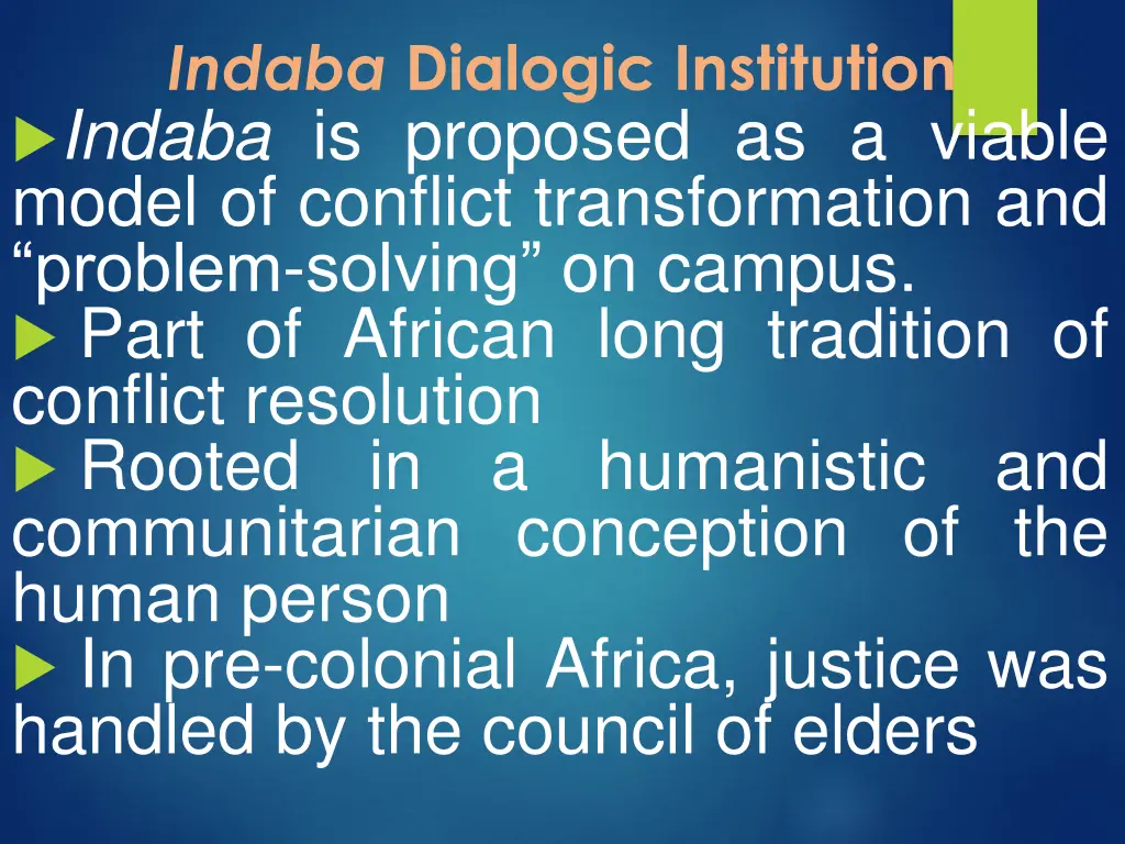 indaba dialogic institution indaba is proposed