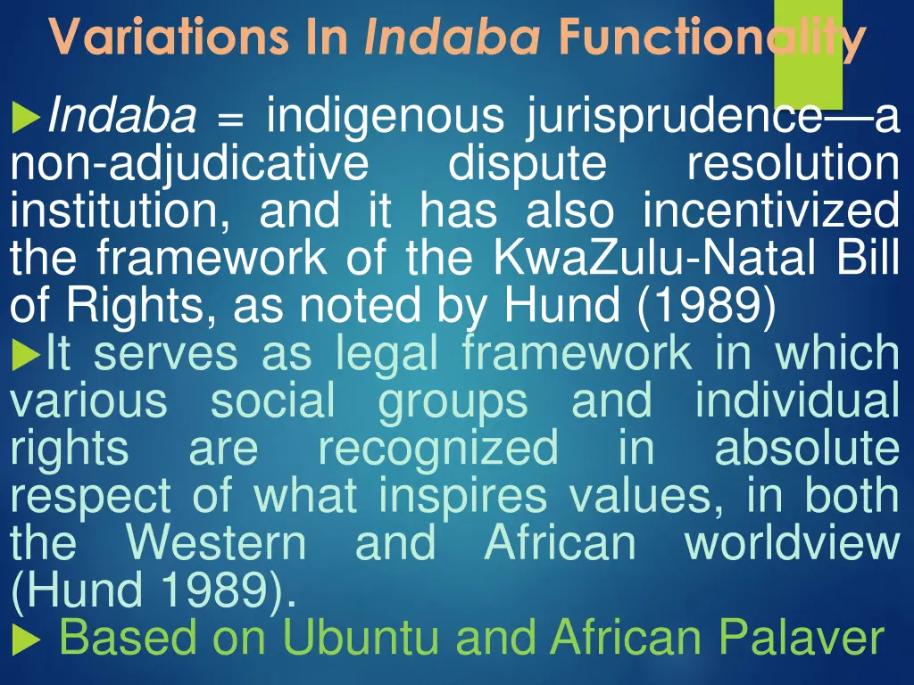 variations in indaba functionality indaba