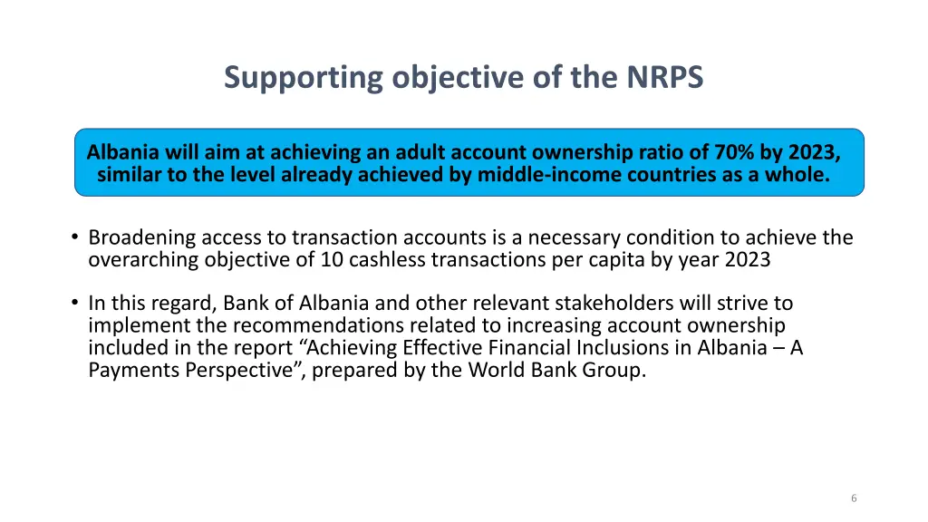 supporting objective of the nrps