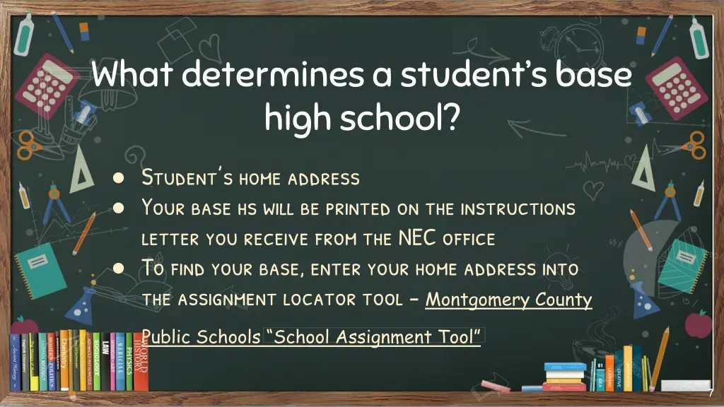 what determines a student s base high school