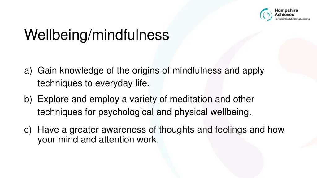 wellbeing mindfulness