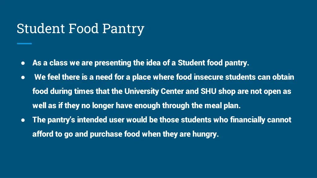 student food pantry