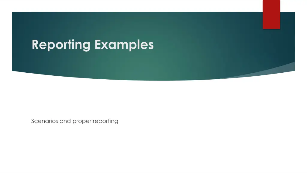 reporting examples