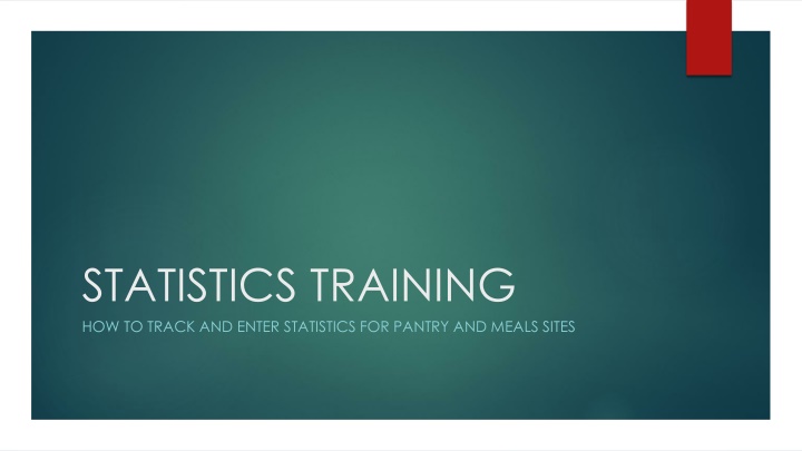 statistics training how to track and enter