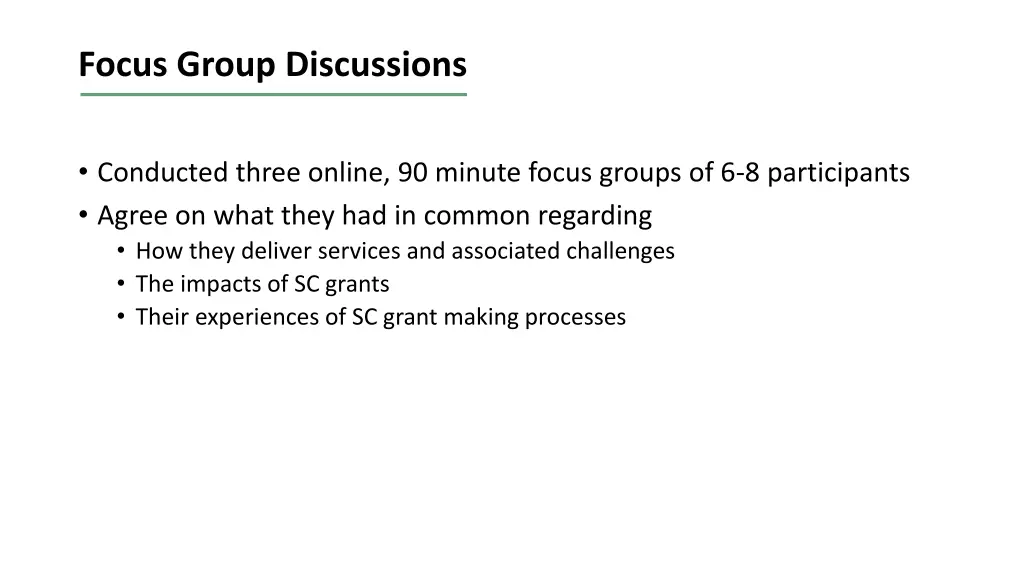 focus group discussions