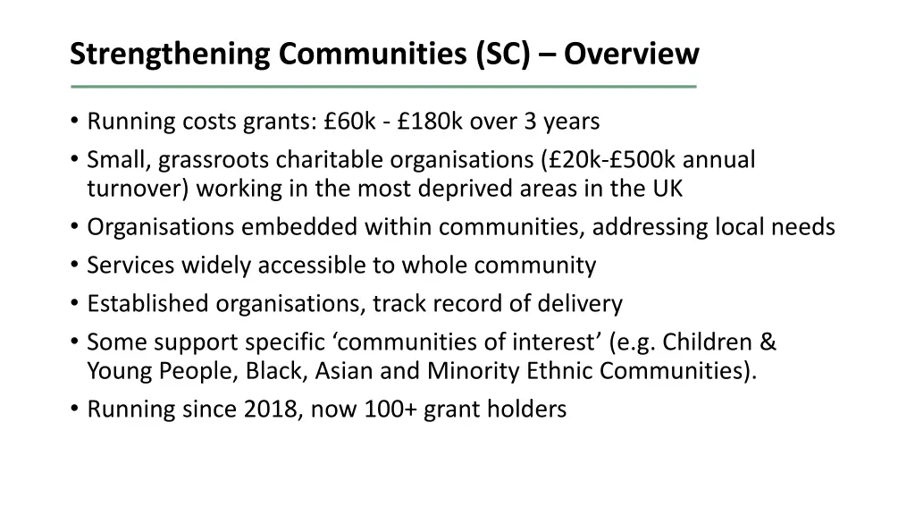 strengthening communities sc overview