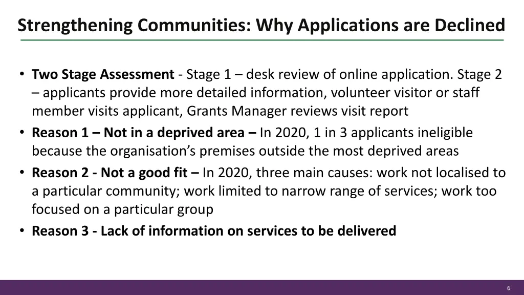 strengthening communities why applications