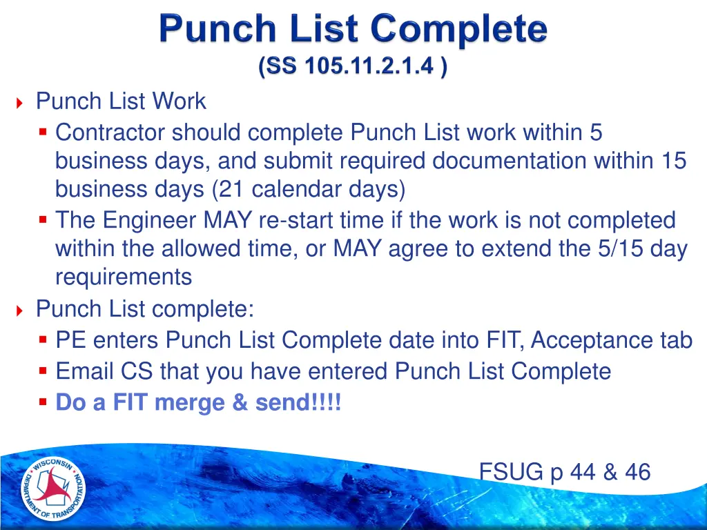 punch list work contractor should complete punch