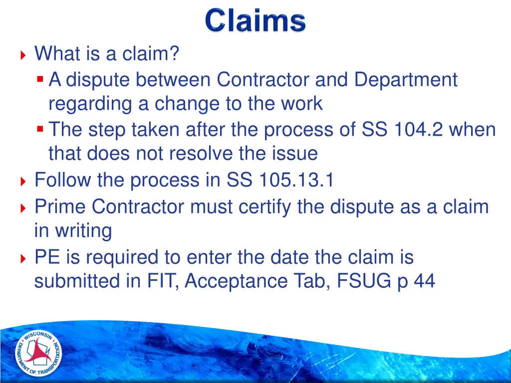 what is a claim a dispute between contractor