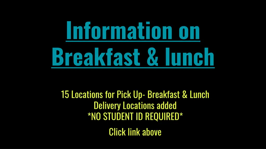 information on breakfast lunch