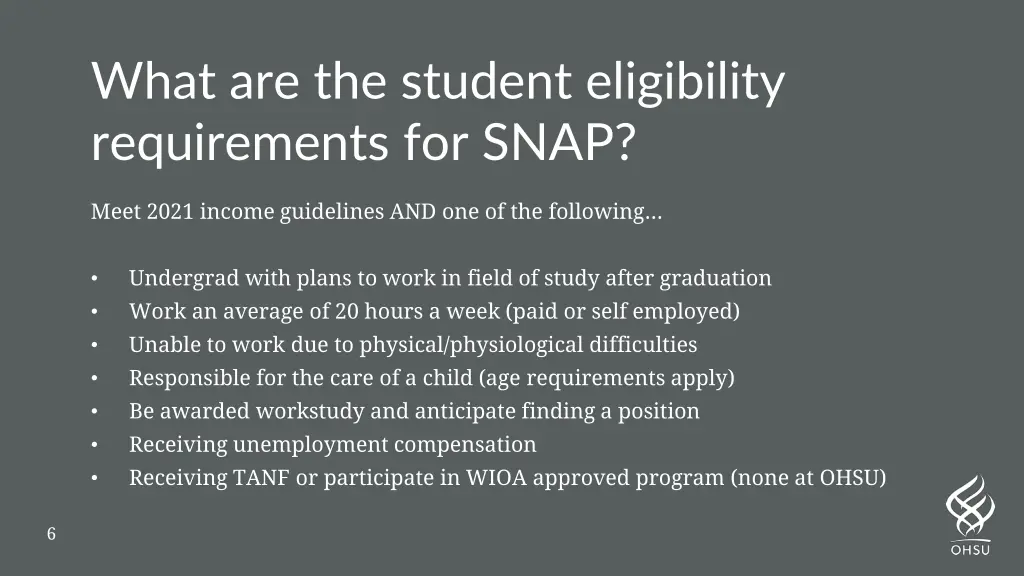 what are the student eligibility requirements