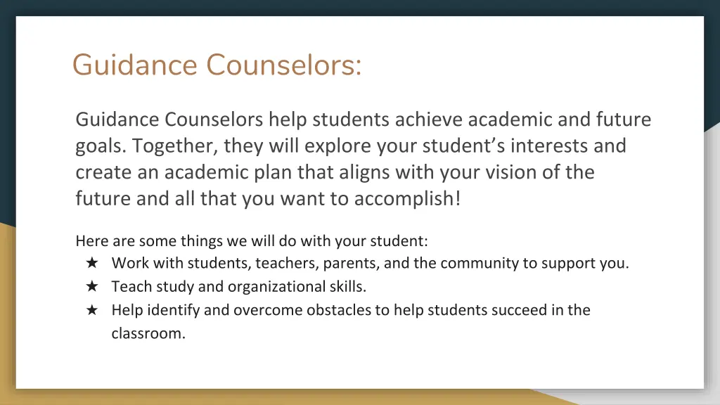 guidance counselors