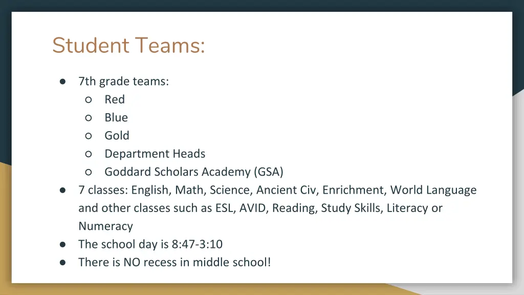 student teams