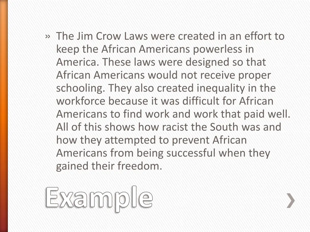 the jim crow laws were created in an effort