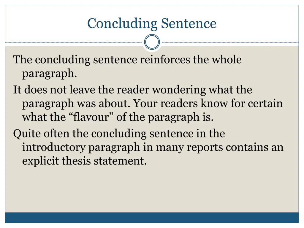 concluding sentence