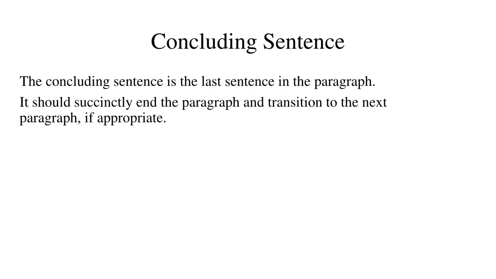 concluding sentence