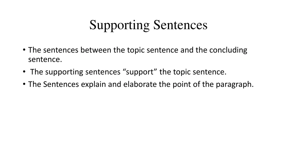 supporting sentences