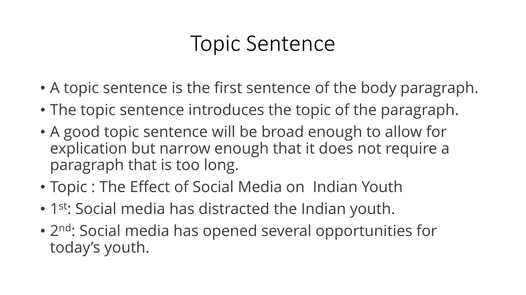 topic sentence