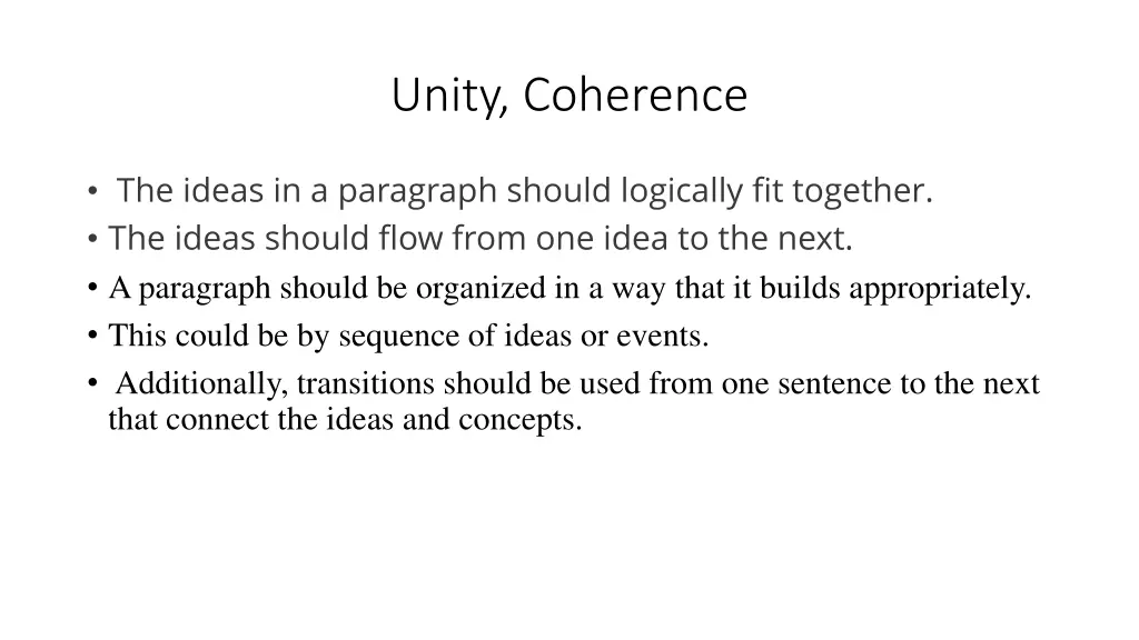 unity coherence