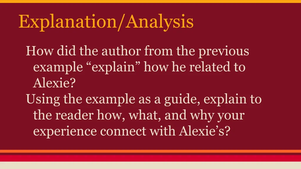 explanation analysis