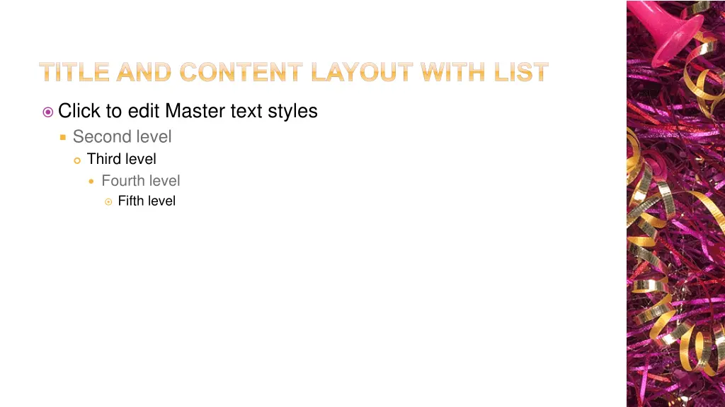 title and content layout with list