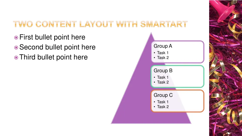 two content layout with smartart