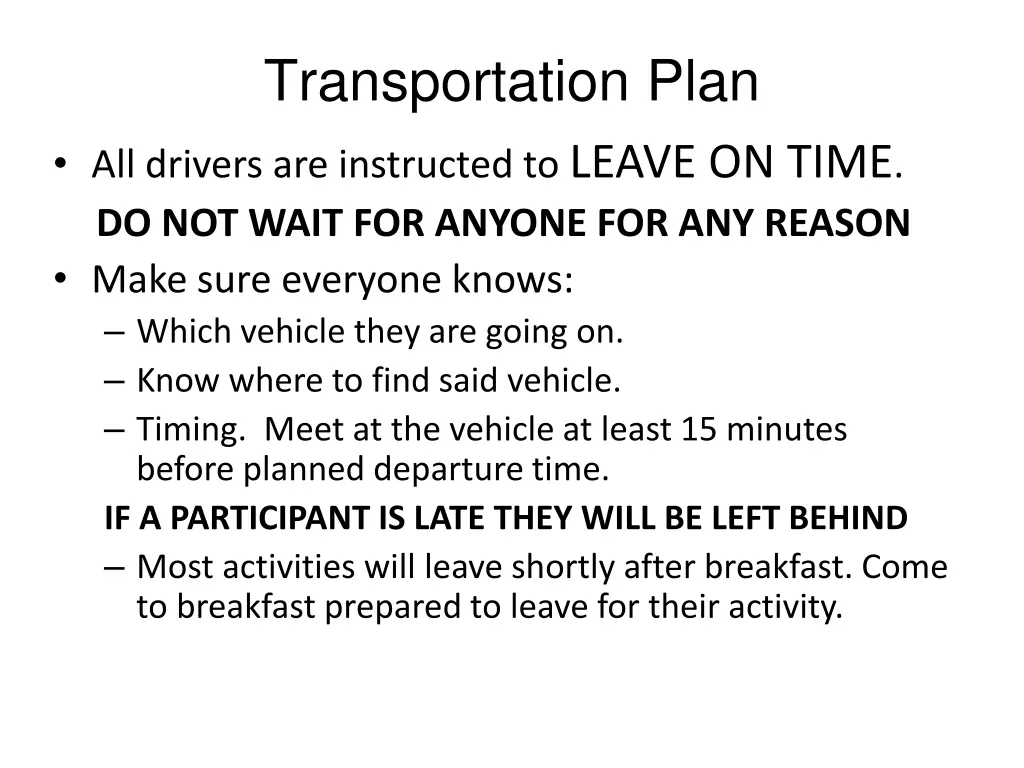 transportation plan